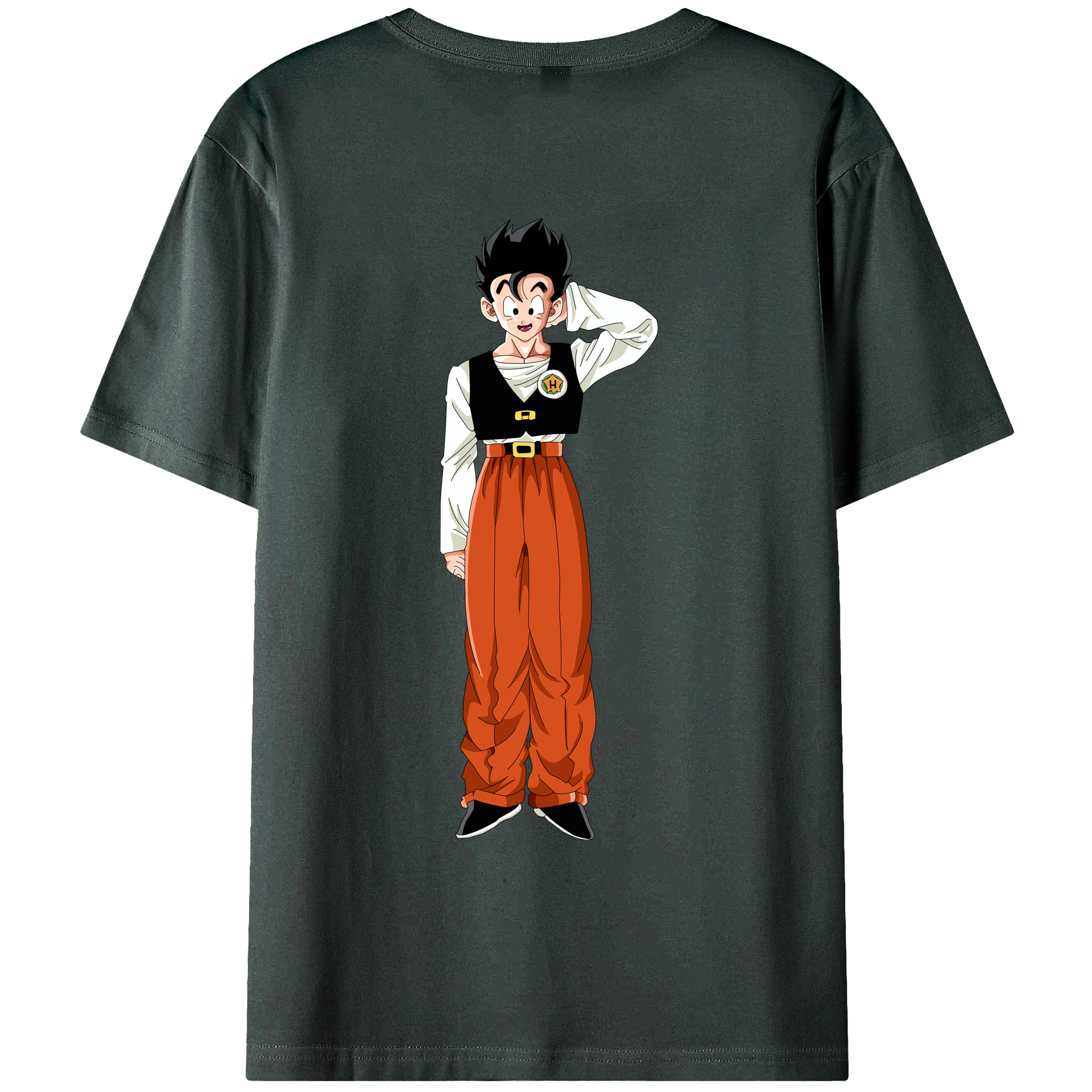 （画像用） ドラゴンボール 孫 悟飯（そんごはん）DRAGON BALL Son Gohan 綿100％ メンズ半袖Tシャツ（バックプリント） 通気性